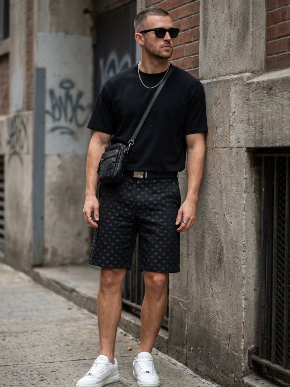 New AMIRI MA Quad Jacquard Shorts Black Monogram Mens S 36 NWT Designer Wool